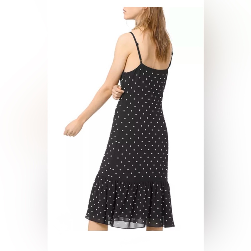 NWT Michael Kors Black and White Polka Dot Dress. Size Small